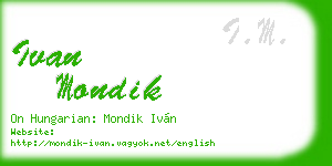 ivan mondik business card